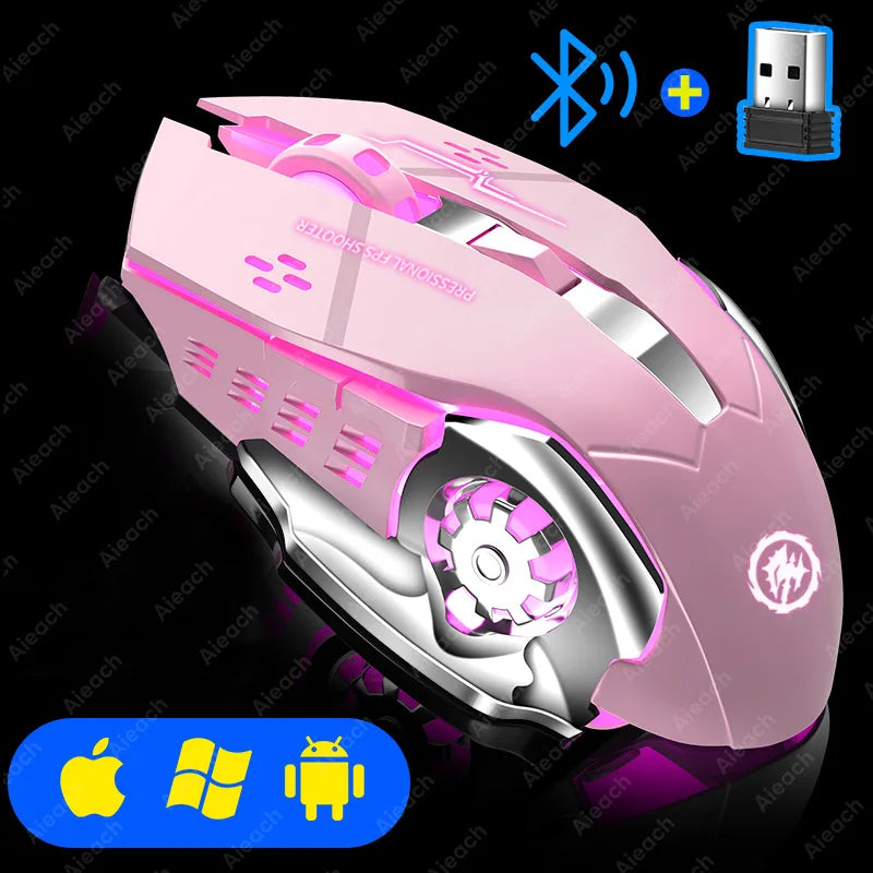 Wireless Gaming Mouse – Silent Bluetooth Mechanical PC Mouse for E-Sports