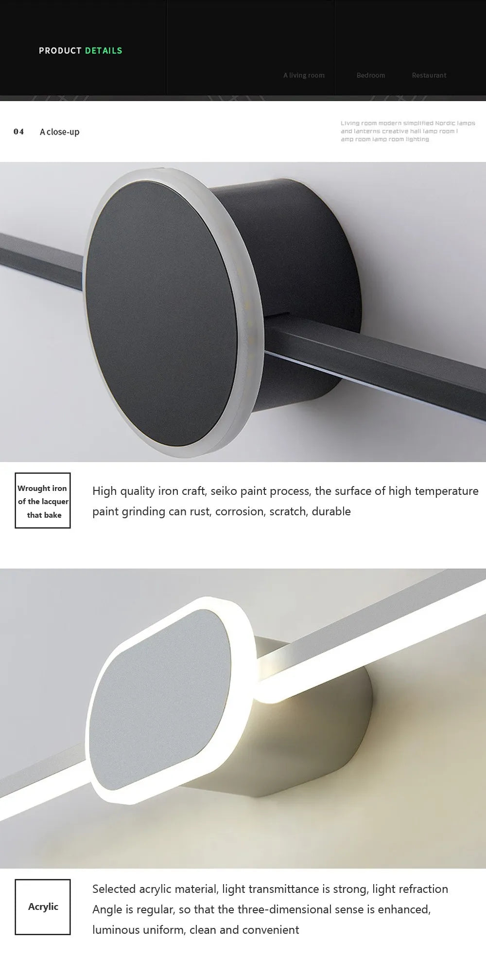 Modern LED Wall Sconce – Minimalist Mirror Lighting for Bathroom and Bedroom