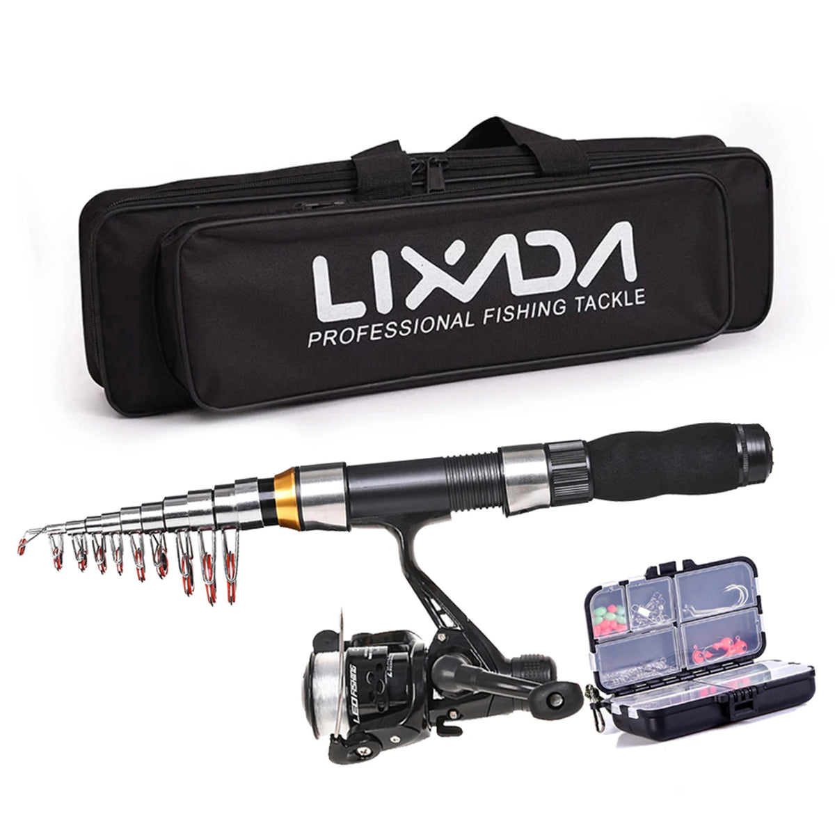 Telescopic Fishing Rod Combo – Carbon Fiber Kit with Spinning Reel and Bag
