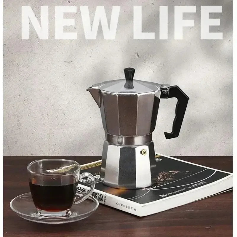 Aluminum Moka Pot Coffee Maker – Espresso Percolator for Home and Camping
