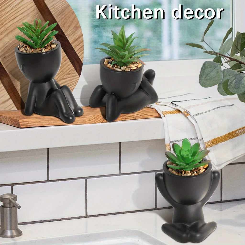 Artificial Aloe Vera Succulent Set – Cartoon PE Pot Plants for Home Decor