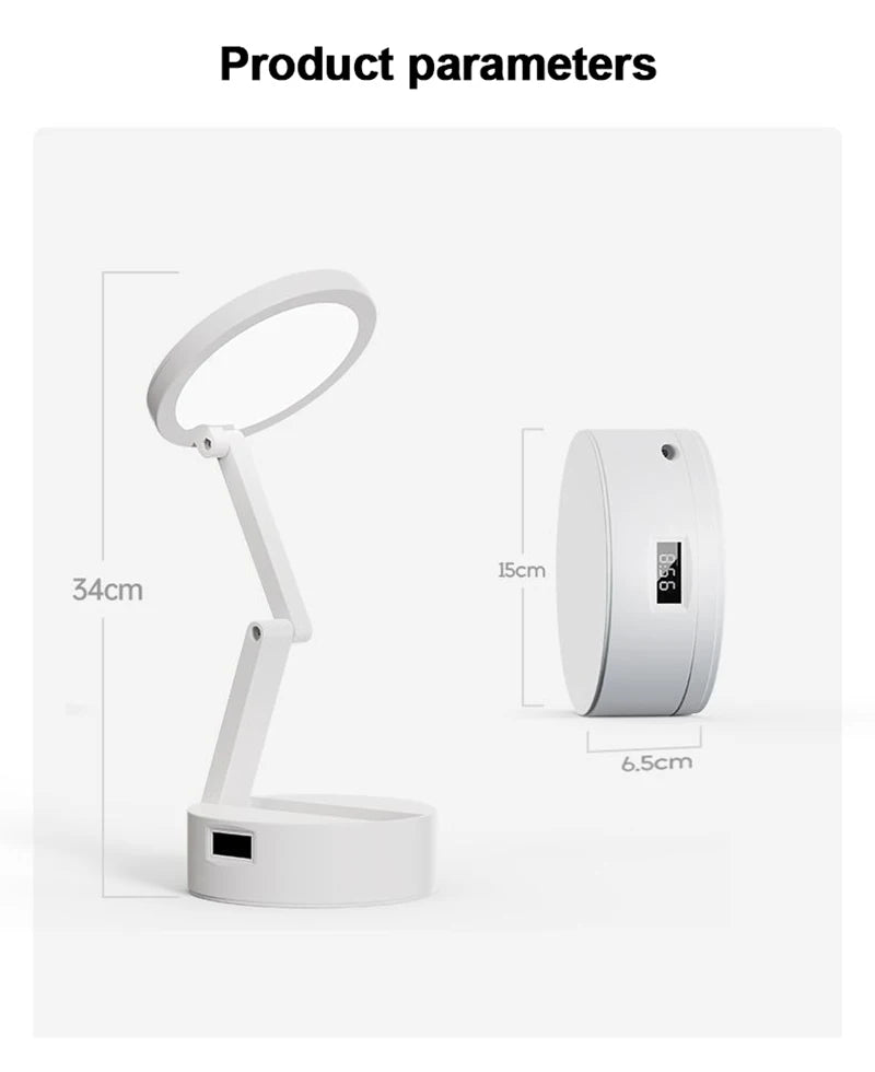 Foldable LED Desk Lamp – Rechargeable USB Reading Light for Home Office
