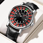 LIGE Roulette Quartz Watch – Luxury Leather Wristwatch for Men Gifts