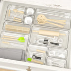 Transparent Cosmetic Organizer – Striped Plastic Drawer for Desk Storage