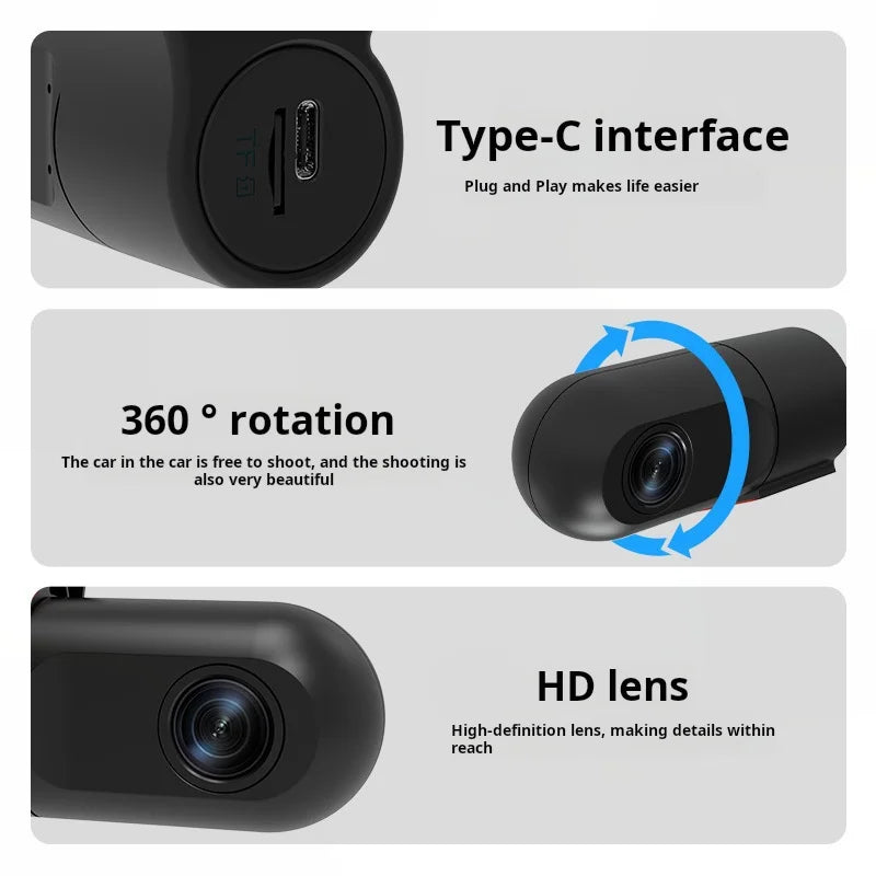 WiFi Dash Camera – 1080P HD 360 Degree Recorder for Smart Car Monitoring