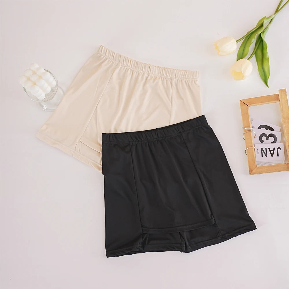 High Waist Safety Shorts – Double Layer Protective Underwear for Summer Dresses