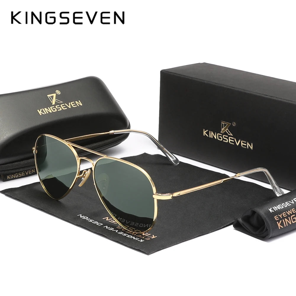 KINGSEVEN Alloy Pilot Sunglasses – Polarized UV400 Eyewear for Women Retro Style