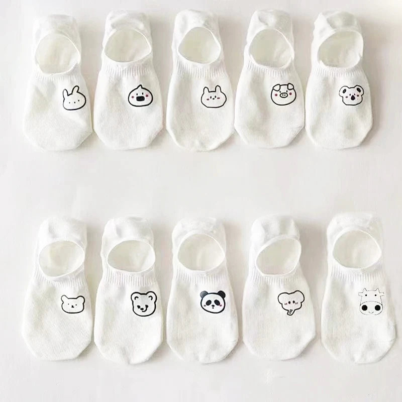 Cute Pattern Boat Socks – Breathable Cotton Low Cut Liners for Women