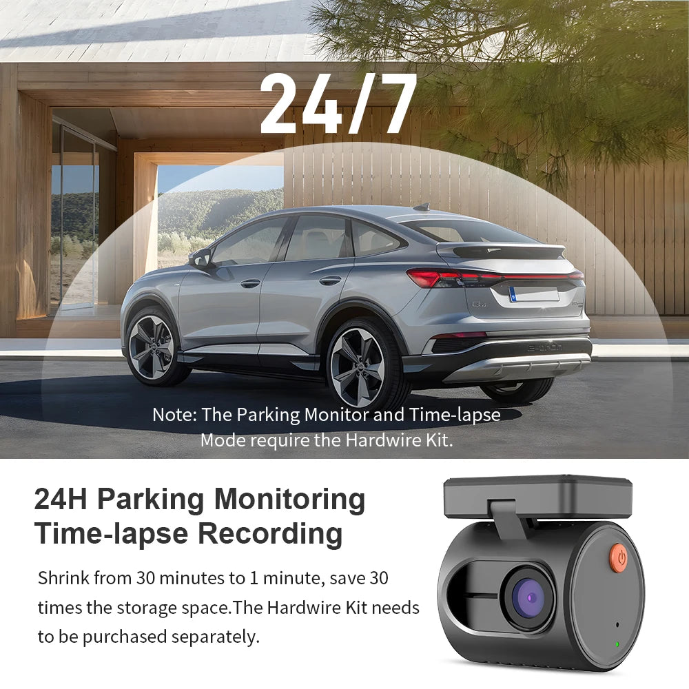KAWA 2K Dash Camera – Night Vision Video Recorder for Vehicle Security
