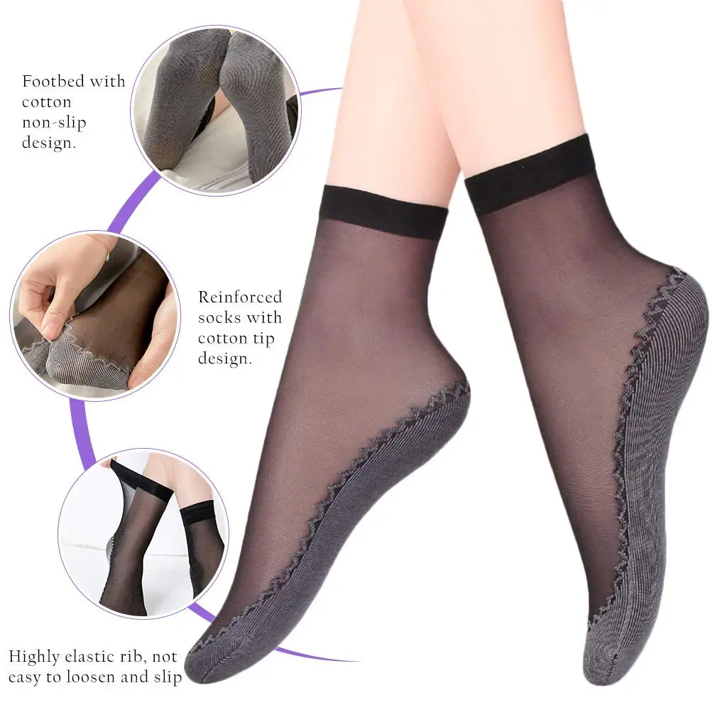 Ultrathin Transparent Boat Socks – Breathable Women's Ankle Socks for Summer