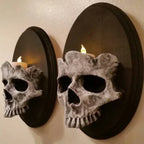 Gothic Skeleton Candlestick Pendant – Resin Wall Art for Home Decor
