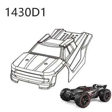 RC Car Spare Parts – Differential Shock and Tire Set for 1/14 Scale Models