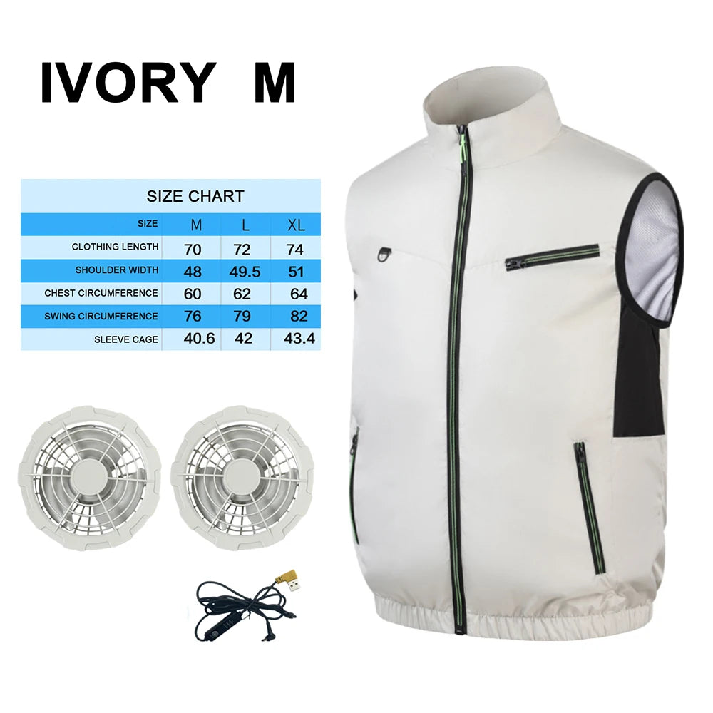 Cooling Fan Vest – Air Conditioned Heat Resistant Jacket for Outdoor Fishing Hiking