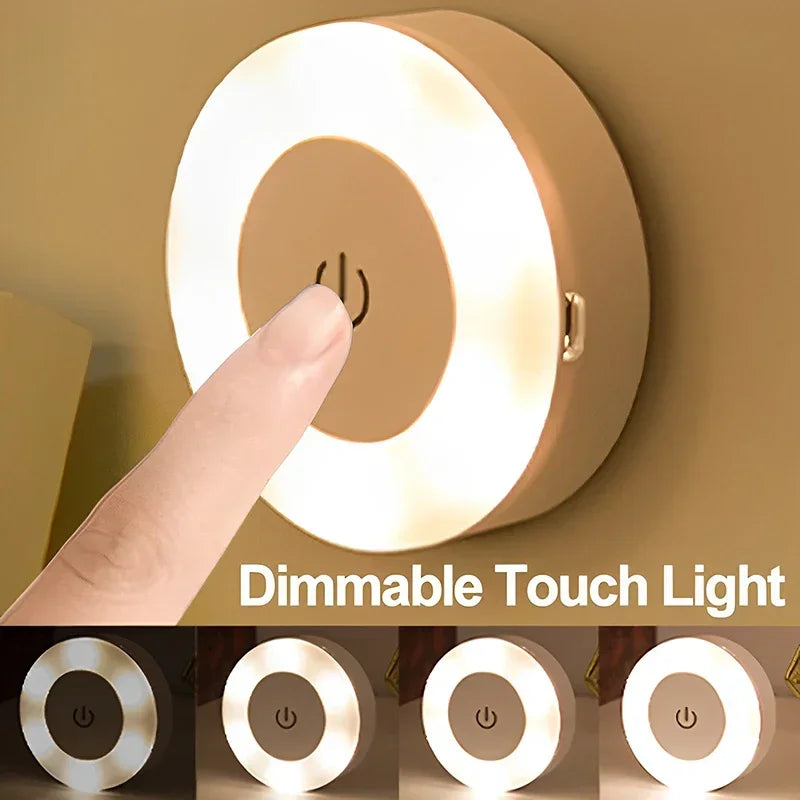 Magnetic USB LED Night Light – Portable Rechargeable Lamp for Bedroom and Kitchen
