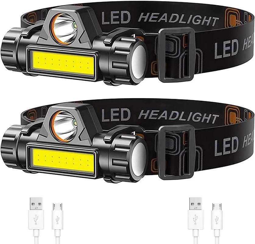 USB Rechargeable LED Headlamp – Waterproof 2500lm Light for Outdoor Camping