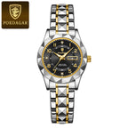 POEDAGAR Quartz Women's Watch – Stainless Steel Waterproof Date for Dress