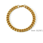 Gold Stainless Steel Cuban Chain Bracelet – Unisex Hip Hop Jewelry
