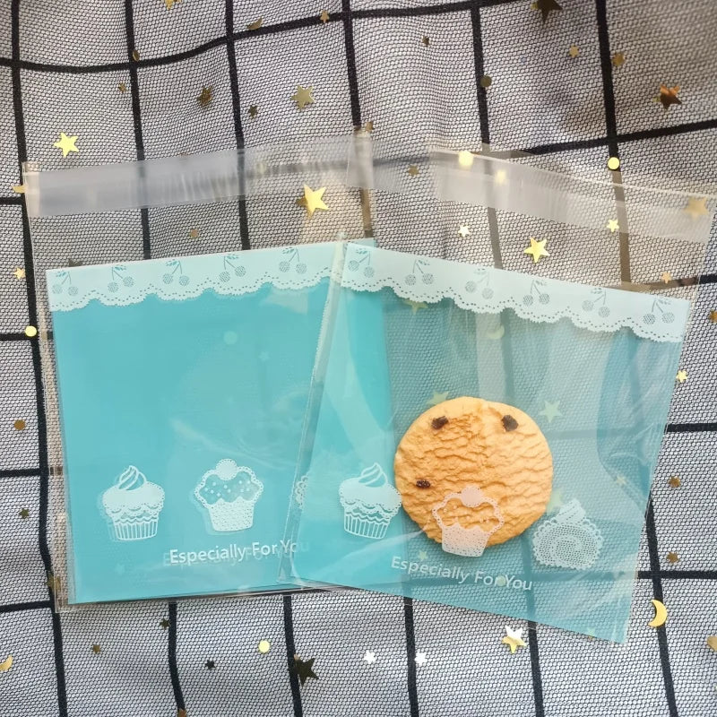 Self-Adhesive Bow-Knot Cookie Bags – 10x10cm Plastic Packaging for Parties