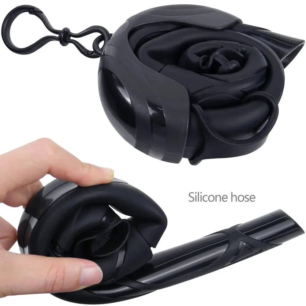 Foldable Silicone Diving Snorkel – Portable Breathable Tube for Freediving