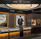 LIGE Roulette Quartz Watch – Luxury Leather Wristwatch for Men Gifts