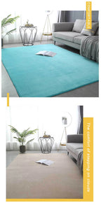Coral Velvet Area Rug – Soft Rectangular Mat for Living Room and Bedroom