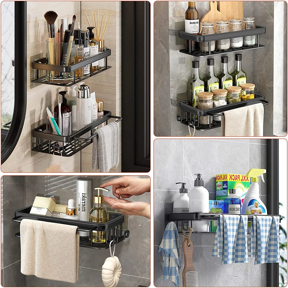 Adhesive Corner Shower Shelf – No Drill Wall Storage for Bathroom Organization