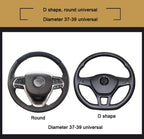 Diamond-Studded Leather Steering Wheel Cover – 38cm Grip for Car Interior