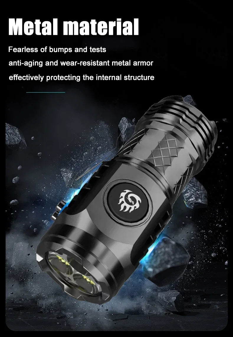 Rechargeable LED Flashlight – High-Lumen USB Torch for Camping and Hiking