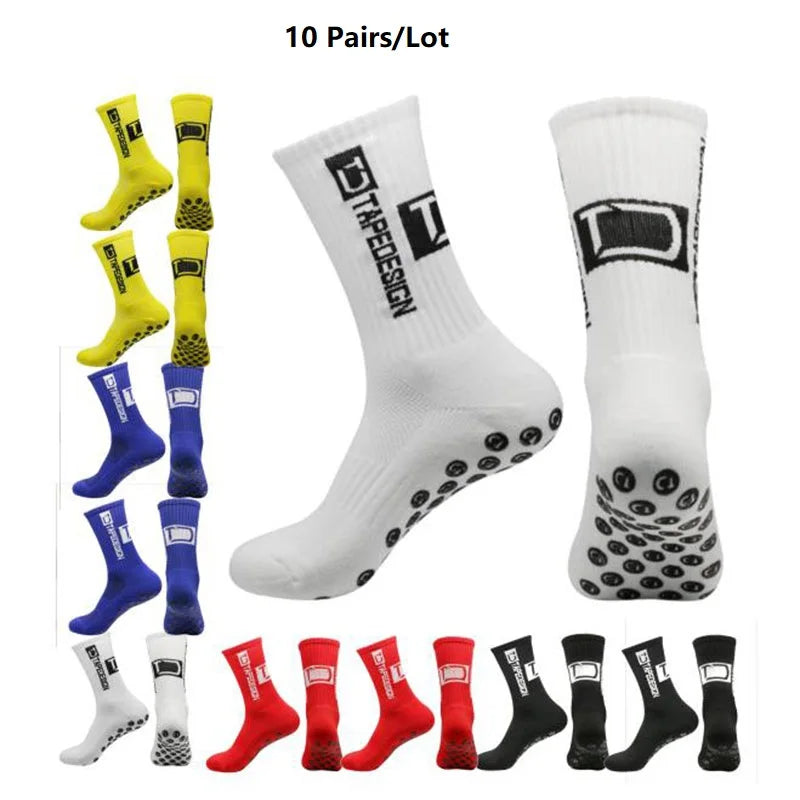 Non-Slip Silicone Grip Sports Socks – Mid-Calf Athletic Gear for Football Yoga
