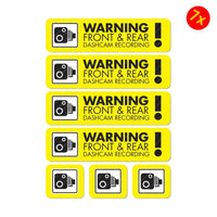Dash Cam Recording Stickers – Warning Decals for In Car Video Surveillance