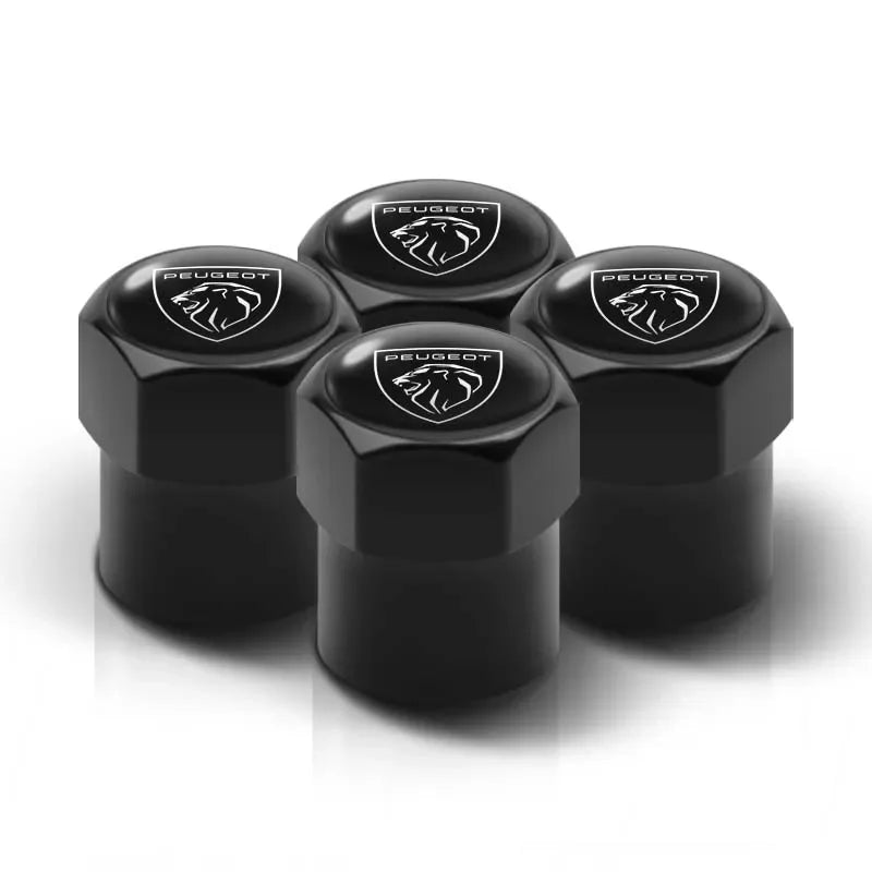 Metal Car Tire Valve Caps – Logo Emblem Decoration for Peugeot Vehicles