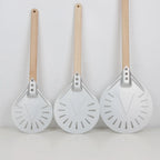 Perforated Aluminum Pizza Peel – Non-Slip Wooden Handle for Home Baking