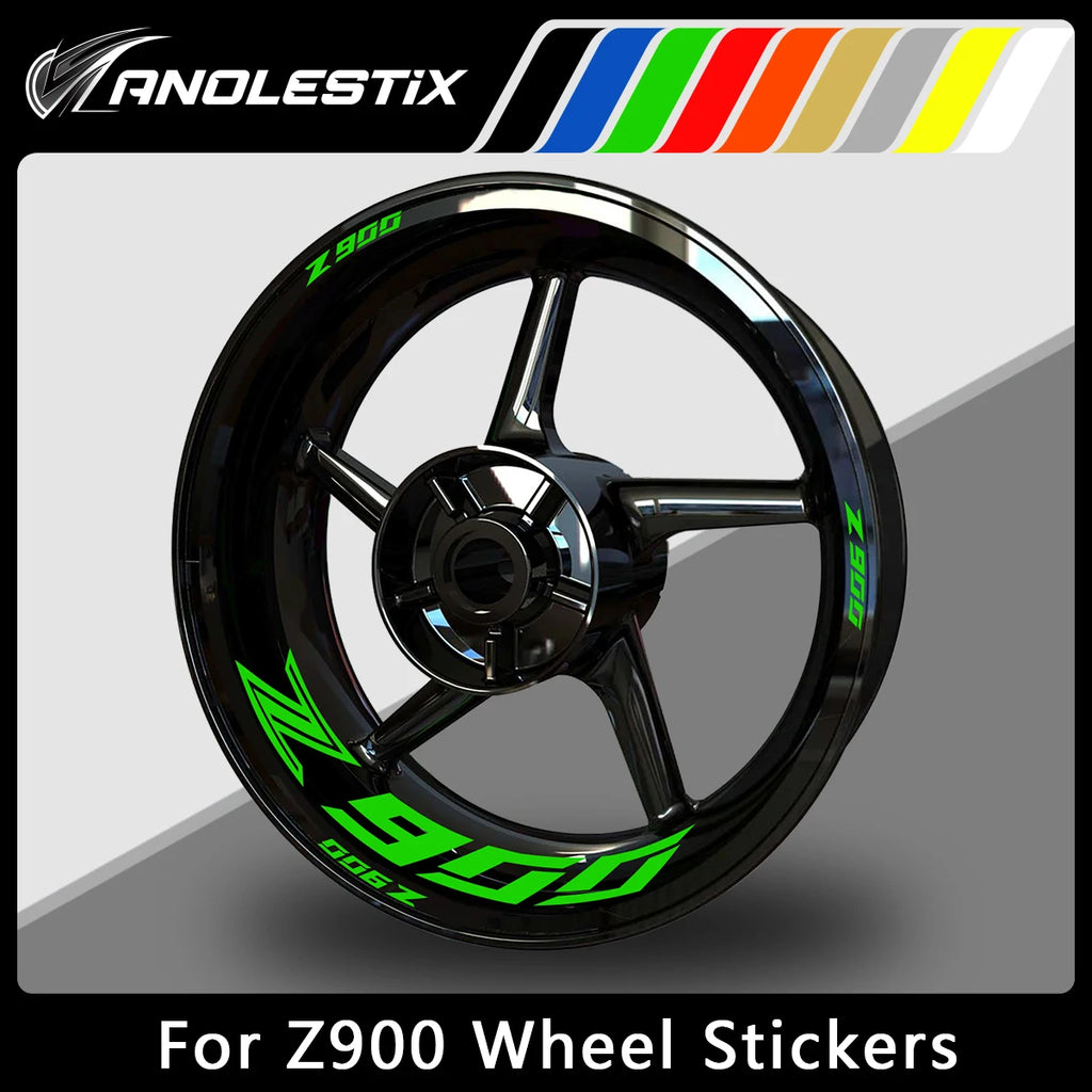 Reflective Motorcycle Rim Stripes – Wheel Hub Decals for Kawasaki Z900