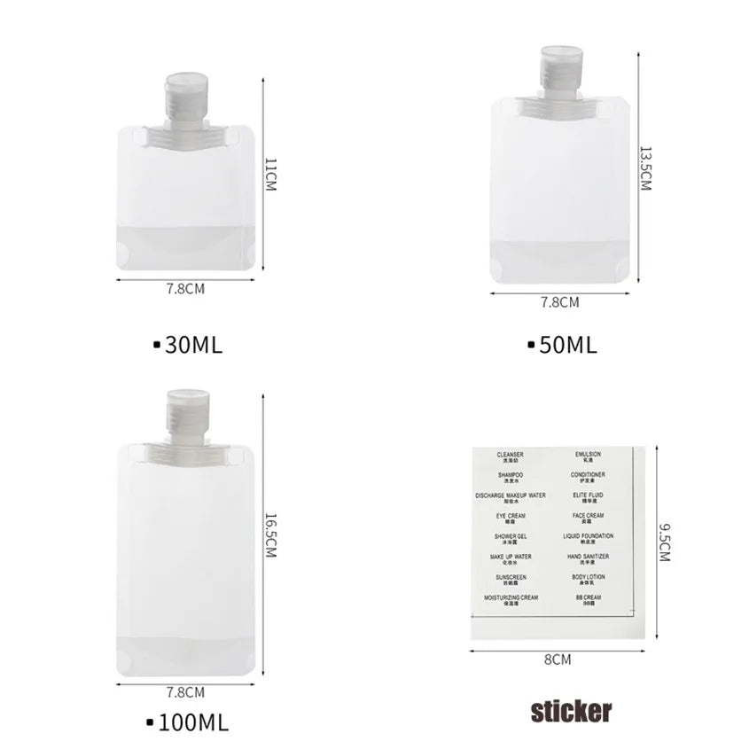 Refillable PET Travel Bottle Set – Portable Cosmetic Containers for Vacation