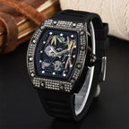 Bamboo Hollow Dial Quartz Watch – Fashionable Wooden Wristwatch for Men