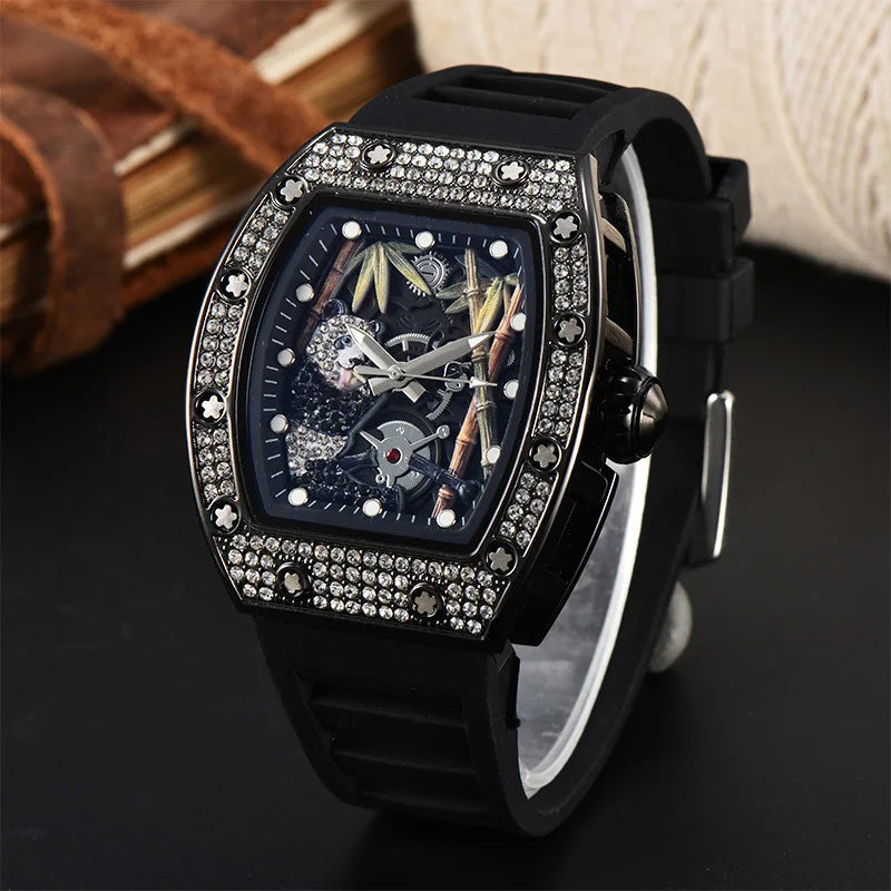 Bamboo Hollow Dial Quartz Watch – Fashionable Wooden Wristwatch for Men
