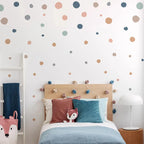 Boho Polka Dot Wall Decals – Colorful Removable Nursery Decor for Kids Room
