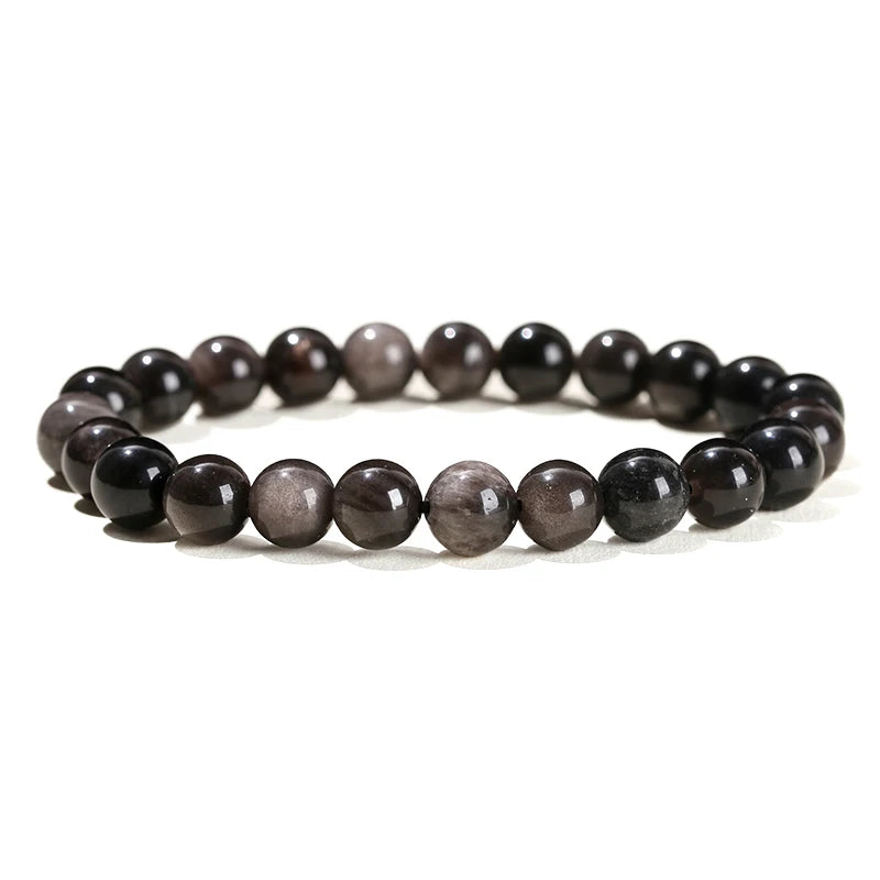 Natural Stone Bead Bracelet – Healing Crystal Gemstone Jewelry for Men and Women