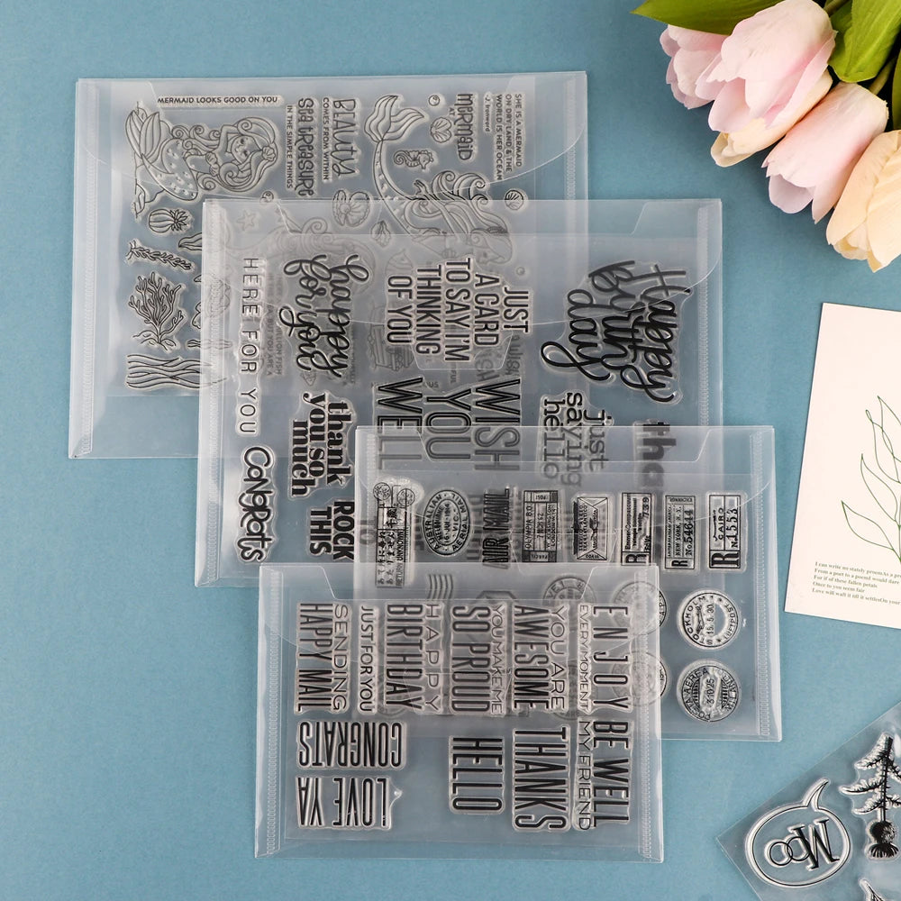 Plastic Stamp and Die Storage Pockets – Waterproof Sleeves for Crafting