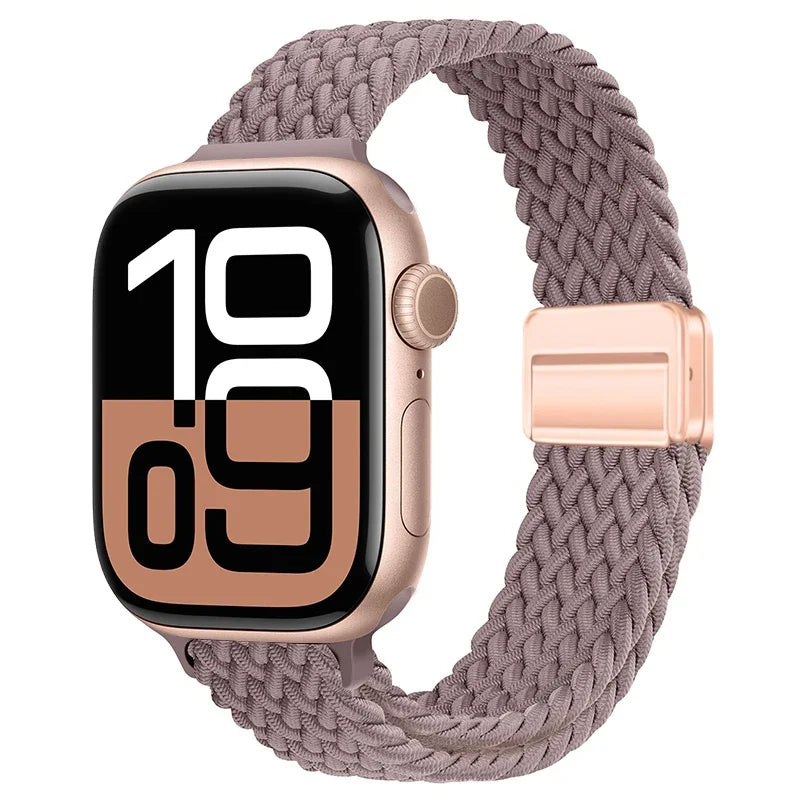 Braided Nylon Loop Watch Band – Magnetic Adjustable Bracelet for Apple iWatch
