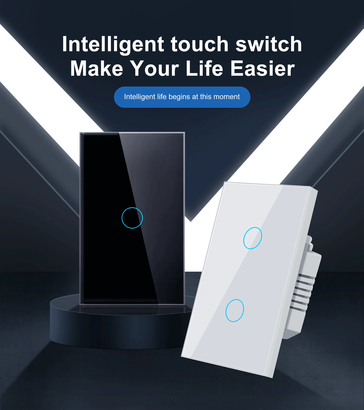 Smart Wifi Touch Light Switch – No Neutral Wire Required for Home Automation
