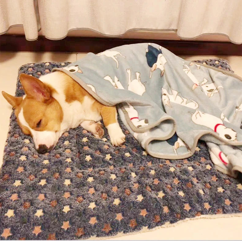 Flannel Pet Sleeping Mat – Warm Winter Cushion for Small and Large Dogs