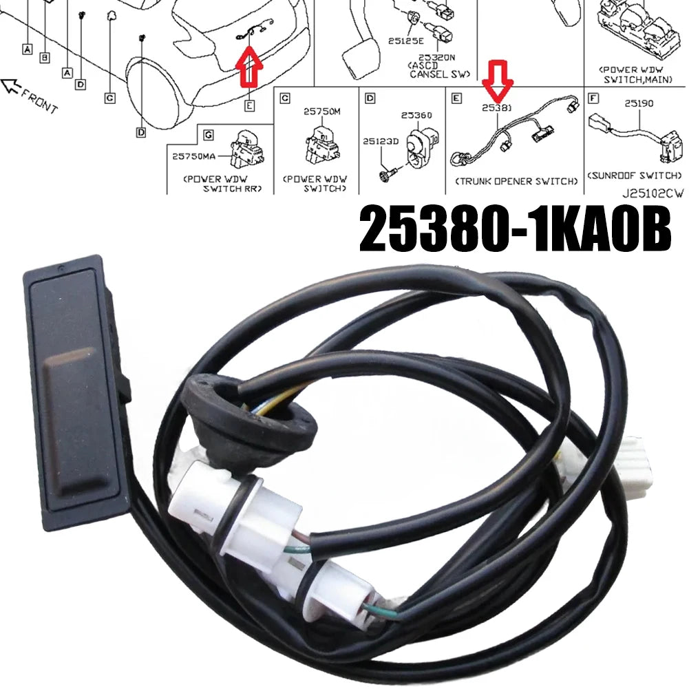 Trunk Release Switch – Tailgate Opener Button for Nissan Juke 2011-2015