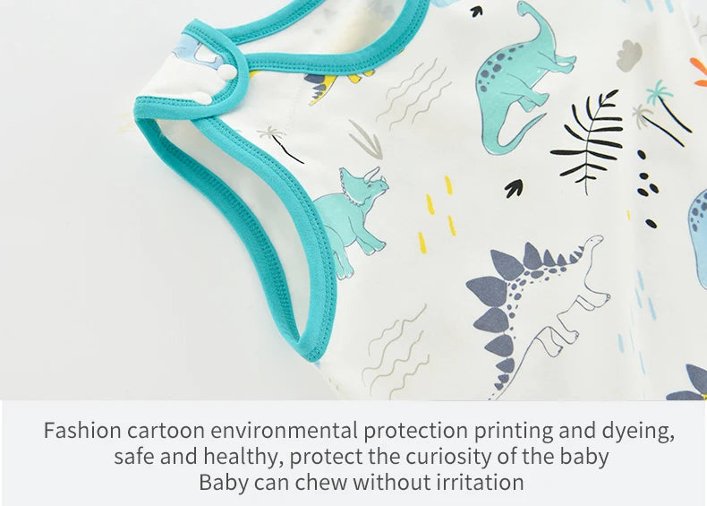 0.5 TOG Baby Sleeping Bag – Cartoon Print Cotton Sleeveless Sleep Sack for Summer