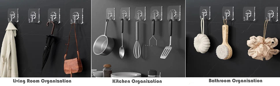Self-Adhesive Wall Hooks – Waterproof and Oilproof for Kitchen Bathroom