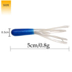 Soft Silicone Tube Worm Lure – 5cm Micro Bait for Bass Perch and Trout Fishing