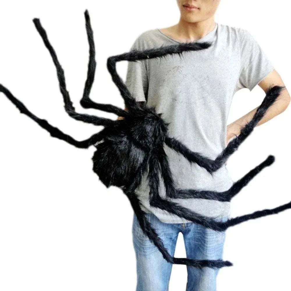 Giant Plush Spider Decoration – 30-200cm Horror Prop for Halloween Party