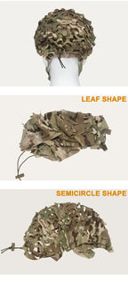 3D Camo Mesh Helmet Cover – Laser Cut Leaf Accessory for Airsoft and Hunting