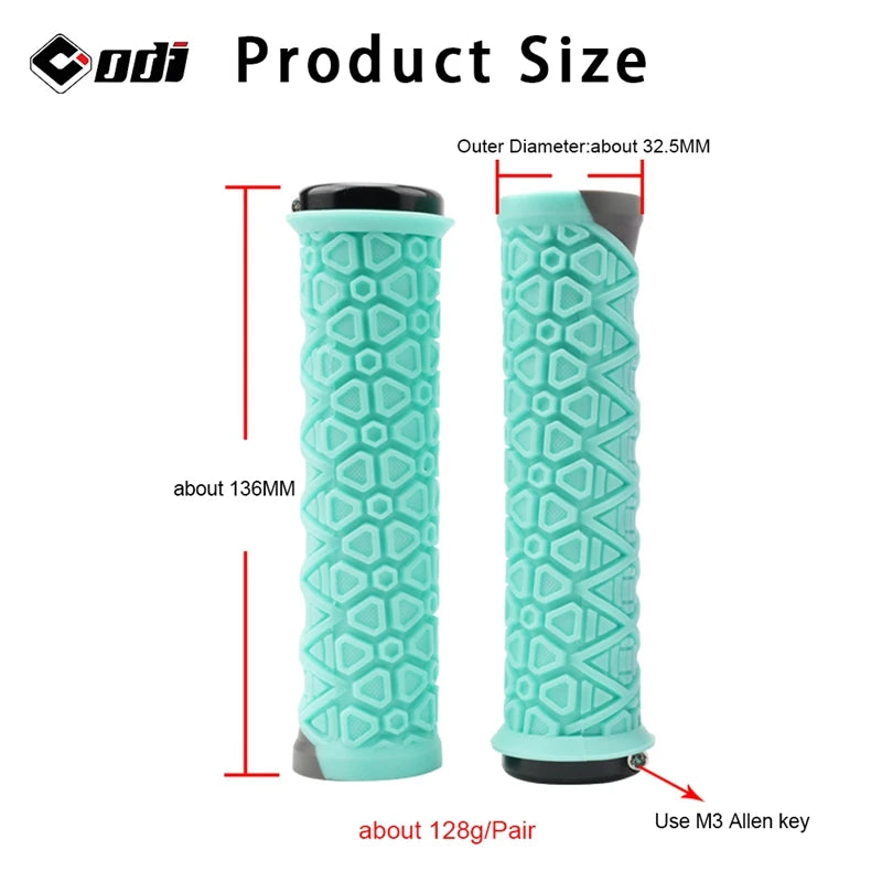 Silicone MTB Lock-On Grips – Anti-Slip Shock Absorbing Handles for Downhill