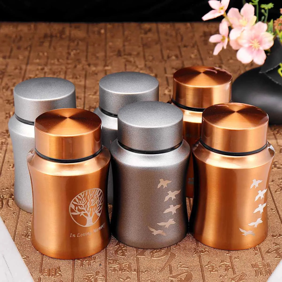 Stainless Steel Tree Pet Urn – Memorial Keepsake for Cat and Dog Ashes